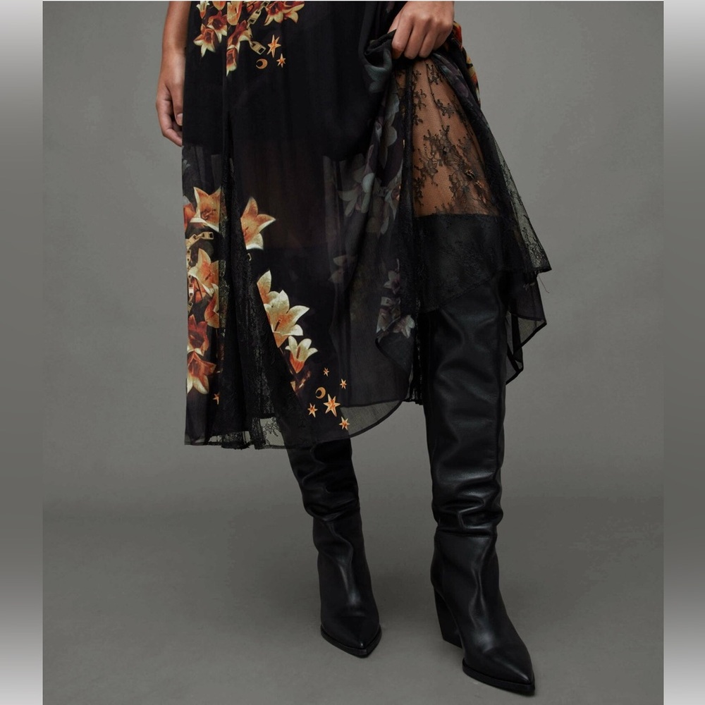 NWT AllSaints Laverna Stargazer Floral Print Dress - Picture 4 of 9